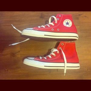 Red high top size 3 converse
